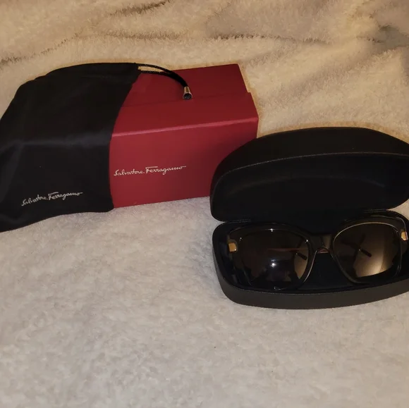 Salvatore Ferragamo Tortoise Shell Sunglasses with Black Case 61HiT1GQqAL._AC_UY1000_.jpg main image 2